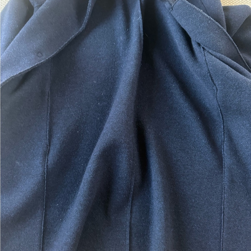 Classic Harris Wharf Navy Long Wool Coat - Picture 5 of 7